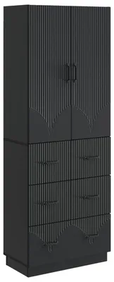 Zdjęcie produktu dla Zestaw szafek vidaXL, 2 szt., czarny, 66 x 34,5 x 87 cm, materiał drewnopochodny