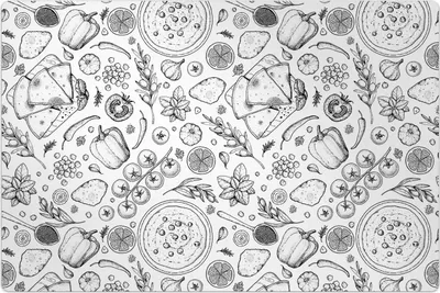 Produktbild von Küchenmatte 60x90 cm Vinylmatte Bodenmatte Dekoration - Lebensmittel Kochen Gemüse