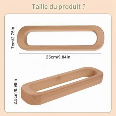 Produktbild von Badezimmer-Handtuchhalter aus Bambus, wandmontierte Aufbewahrungsstange, platzsparend