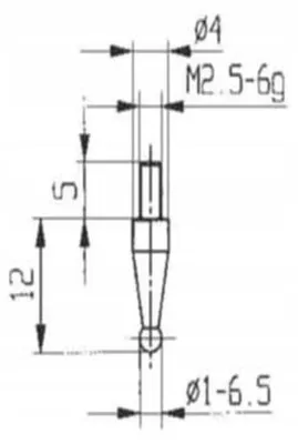Image de Gimex Embout pour Comparateur Cône/Bille 12/3 mm