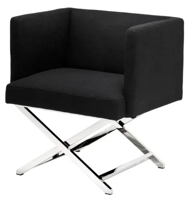 Produktbild von Casa Padrino Luxus Club Sessel in silber / schwarz 66 x 57 x H. 74 cm - Art Deco Möbel