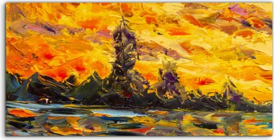 Produktbild von Coloray Acrylbild 140x70  Wandbild Acrylbilder Deko Abstrakte Herbst Malerei Kunst