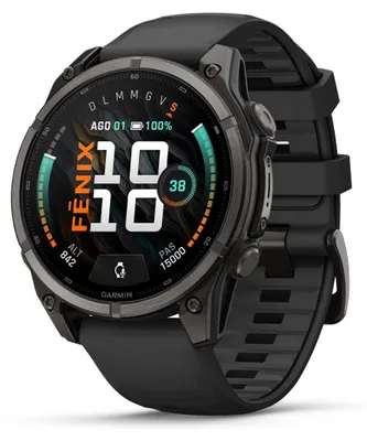 Immagine prodotto di Garmin 010-04762-11 | Fenix 9, 47mm, Sapphire Amoled, Crbn Gry Dlc Titanium Bezel Con Cinturino Black/pble Gry