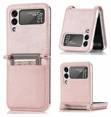 Produktbild von Für Samsung Galaxy Z Flip4 5G Kartenfach Kunstleder Handy Tasche Hülle Etuis Neu