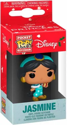 Imagen del producto de Llavero de vinilo POP! de Disney Princess, colección Holiday Jasmine, presentación de 12 unidades