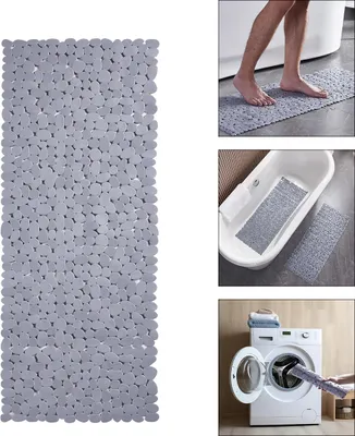 Produktbild von Duscheinlage, Badezimmer und PVC Duschmatte, Rutschfest, Badewannenmatte mit Ablauflöchern , 40x80 cm