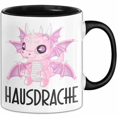 Produktbild von Hausdrache Tasse Geschenk Becher (Schwarz)