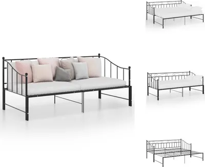 Immagine prodotto di vidaXL Struttura per divano letto allungabile in metallo nero 90x200 cm - Letti e strutture letto