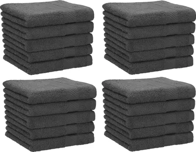 Produktbild von Betz 20 Stück Seiftücher 30x30 cm PALERMO 100% Baumwolle  Farbe: anthrazit