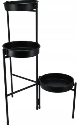 Immagine prodotto di Supporto a soppalco nero per 3 vasi BOGI, 61,5 cm