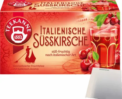 Produktbild von Teekanne Ländertee Italienische Süsskirsche 20er (45g Packung) + usy Block