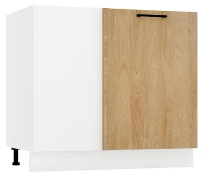 Produktbild von Küchenunterschrank 90 cm - Hicora-Eiche - Eckküchenschrank - ohne Arbeitsplatte - Soft-Close-System