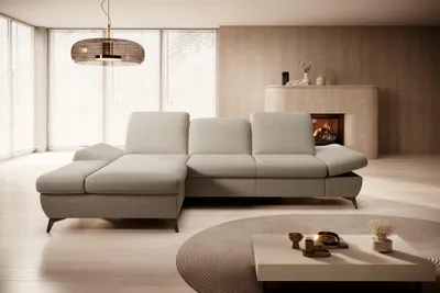 Produktbild von Masseno Ecksofa FELICE L-S mit Schlaffunktion L-Form, Sofa mit Bettkasten, Wohnzimmersofa, Couch, Soffa, Bettsofa, Couchgarnitur- Beige, MATANA 18