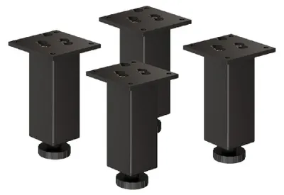 Produktbild von 4er Set sossai Höhenverstellbare Aluminium Möbelfüße 200mm in Schwarz Schrankfüße Sockelfüße