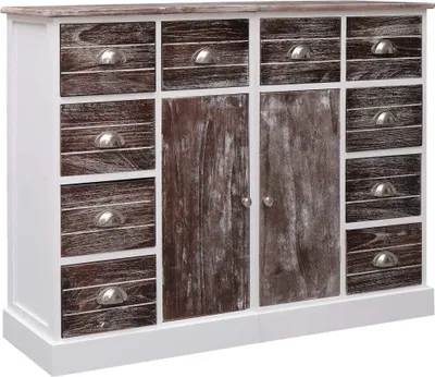 Immagine prodotto di Credenza con 10 cassetti marrone 113x30x79 cm legno