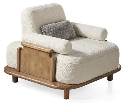 Obrázok produktu pre Kreslo do obývačky biele nábytok moderný dizajn čalúnený nábytok textil