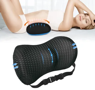 Produktbild von Lendenkissen, Orthopädisches Lendenkissen aus Memory Foam, Lendenwirbelkissen Ergonomisches Design für Lendenwirbelbett Linderung von Rückenschmerzen