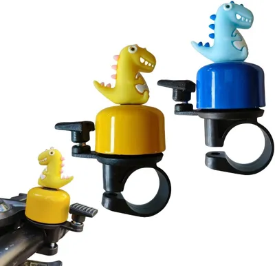 Imagen del producto de Timbre para bicicleta, diseño de dinosaurio, 2 unidades, para bicicletas de montaña y patinetes