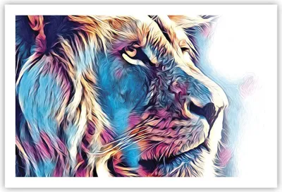 Produktbild von Poster - Poster ohne Rahmen - Löwe Mähne Märchen - 91,5x61 cm - Wand Bild - Wanddeko - Wandbilder - Kunstposter - Wandposter - Bilder - Kunstdruck - Wanddekoration - Wandbild - P2XAA91x61-4713