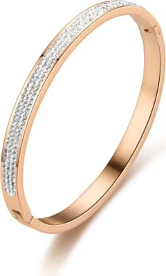 Immagine prodotto di INF Bracciale in acciaio inossidabile con zircone Oro rosa