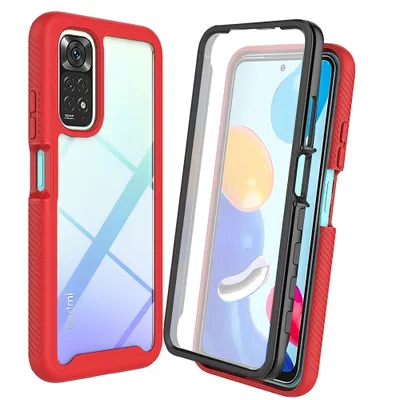 Obrázek produktu pro Pouzdro pro Xiaomi Redmi Note 11 / Note 11S, nárazník s vestavěnou ochranou displeje 360° celotělové ochranné pouzdro červené