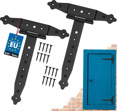 Obrázek produktu pro KOTARBAU® Sada 2 křížových závěsů Závěs žaluzie 250 mm Závěsová deska Stavební kování Dveřní závěs Dřevěný závěs Křížový závěs T závěs Závěs s práškovou povrchovou úpravou