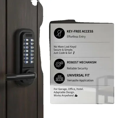 Obrázek produktu pro Mechanický zámek, ovládání klíčem, odolná konstrukce, černá barva