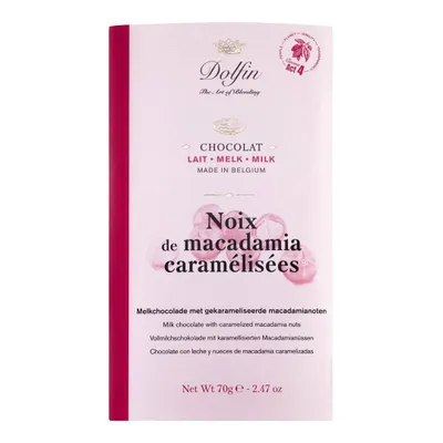 Produktbild von Dolfin - Vollmilchschokolade mit karamellisierte Macadamia, 70 g Stück