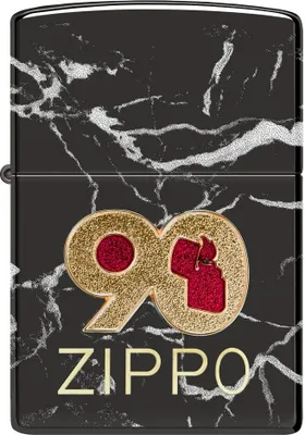 Produktbild von ZIPPO - Commemorative Lighter - 90th Anniversary 360º Emblem Black High Polished Poliert Schwarz 90 Jahre Geburtstag Jubiläum Sturmfeuerzeug nachfüllbar Benzin 60006189