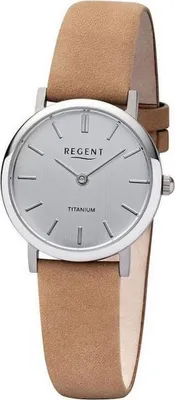 Produktbild von Regent F-1223 Titan Damenuhr mit Lederband Ø 27,5 mm