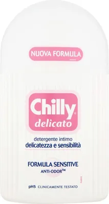 Produktbild von 6x Chilly Delicato, Delicate Intimate Cleanser, Reiniger für die Intimhygiene mit Anti-Geruchs-Molekül - Sanfte und beruhigende Formel - PH 5, 200 ml + Italian Gourmet polpa 400g