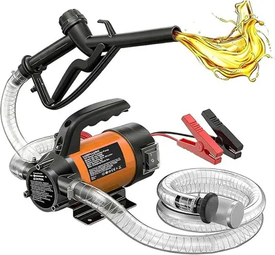 Produktbild von Kraftstoffpumpen 12V | Elektrische Fasspumpe & Wasserpumpe 12V Selbstansaugend | 15 GPM für Diesel, Öl & Wasser | Inkl. Schlauch für Kanister & Fass