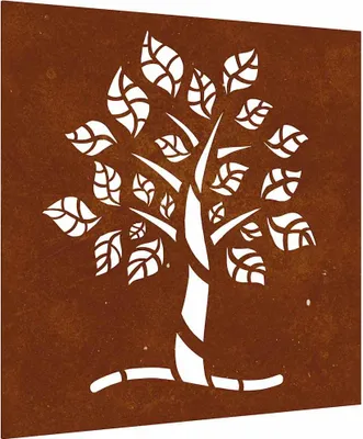 Obrázok produktu pre vidaXL Záhradná dekorácia na stenu 55x55 cm Corten Steel Tree Design