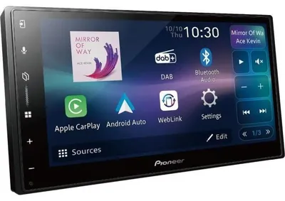 Imagen del producto de Radio multimedia Pioneer de 7" 2DIN con DAB, USB, entrada para cámara de visión trasera, Apple CarPlay inalámbrico y Android Auto™