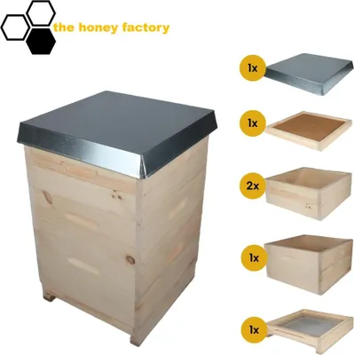 Produktbild von DNM 10 Deutsch Normal Bienenbeute SET Weymouthkiefer DIE KLEINE MONTIERT Imkerei