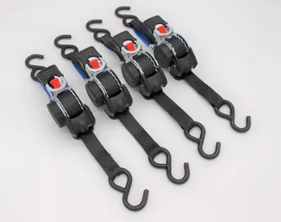 Image de 4 sangles d'arrimage automatiques avec crochets en S 3,0 m x 25 mm