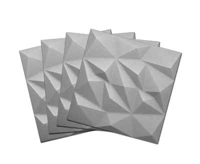Produktbild von DECCART | 3D Wandpaneele | Dekorative Deckenpaneele aus Polystyrol | Grau | SET 48 x 50x50cm | 12 m² |
