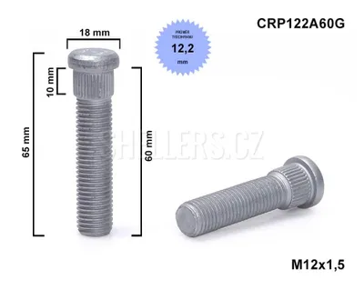 Obrázok produktu pre Skrutka kolesa - čap M12x1,5x60 štvorcový priemer 12,2 mm CRP122A60G