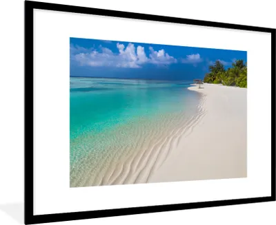 Produktbild von MuchoWow® Gerahmtes Poster Meer - Strand - Sommer 90x60 cm - Poster mit Schwarzem Bilderrahmen Wandposter Rahmen Foto Bilder - Wanddekoration - Fotos