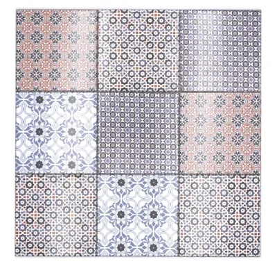 Produktbild von Mosaik Fliesen selbstklebend mix weiß/blau/orange/grau glänzend Retrooptik Mosaikfliese Küchenwand Fliesenspiegel Bad MOS200-S1404_f