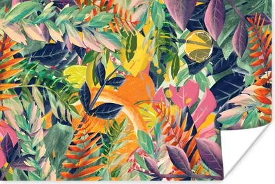 Produktbild von MuchoWow® Poster Blumen - Dschungel - Tropisch 90x60 cm - Schlafzimmer