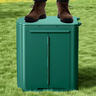 Productafbeelding van Compact draagbaar toilet met papierhouder voor zwaar gebruik