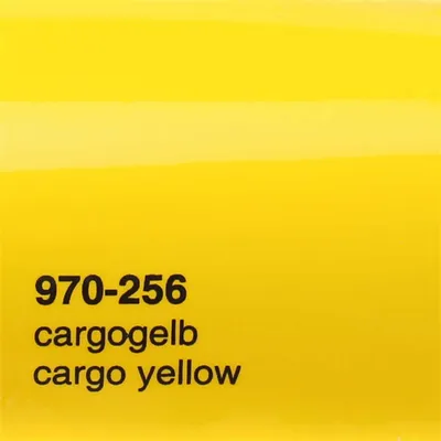 Produktbild von (25€/m²) Oracal 970RA Autofolie 256 Cargogelb Glanz Folie 152 cm Breite Laufmeterware gegossene Auto Folie selbstklebend