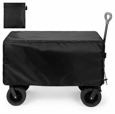 Produktbild von Gartenwagen Abdeckung 210D wasserdicht, Schutzplane für Bollerwagen, wetterfester Staub- und UV-Schutz für Garten, Outdoor und Freizeit