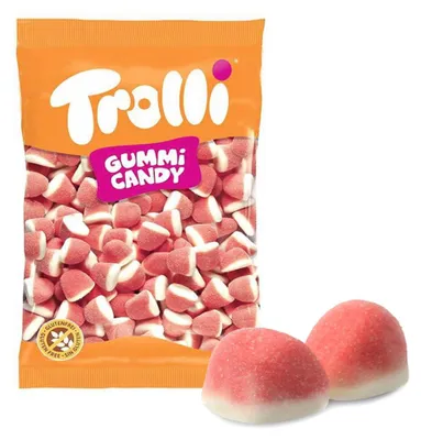 Image de Fraise mousseuse Trolli, sucre mousseux, sachet de 1 Kg