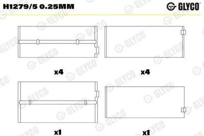 Produktbild von GLYCO Kurbelwellenlager H1279/5 0.25mm für LAND ROVER Defender SUV (L316)