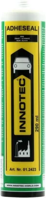 Immagine prodotto di Innotec Adheseal Nero Mastice adesivo e sigillante a base di polimeri MS - aderisce anche su materiali delicati - sovraverniciabile da bagnato su bagnato - 290 ml