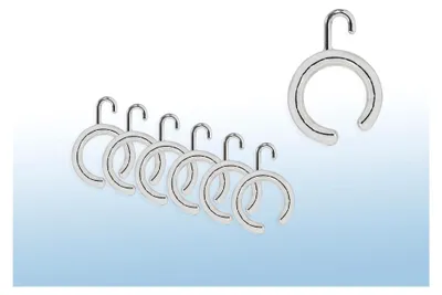 Produktbild von 14 Duschvorhangringe offen mit Haken für Duschvorhangstange (silber glänzend)