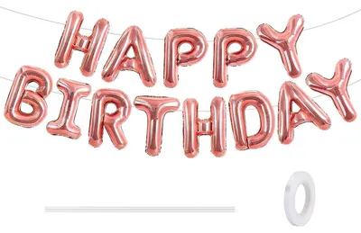 Image de Ballons décoratifs pour anniversaire, couleur rose or, forme ballon, guirlande, 16 pouces