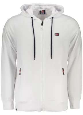 Produktbild von Weißer Herren-Sweatshirt mit Reißverschluss und Applikation